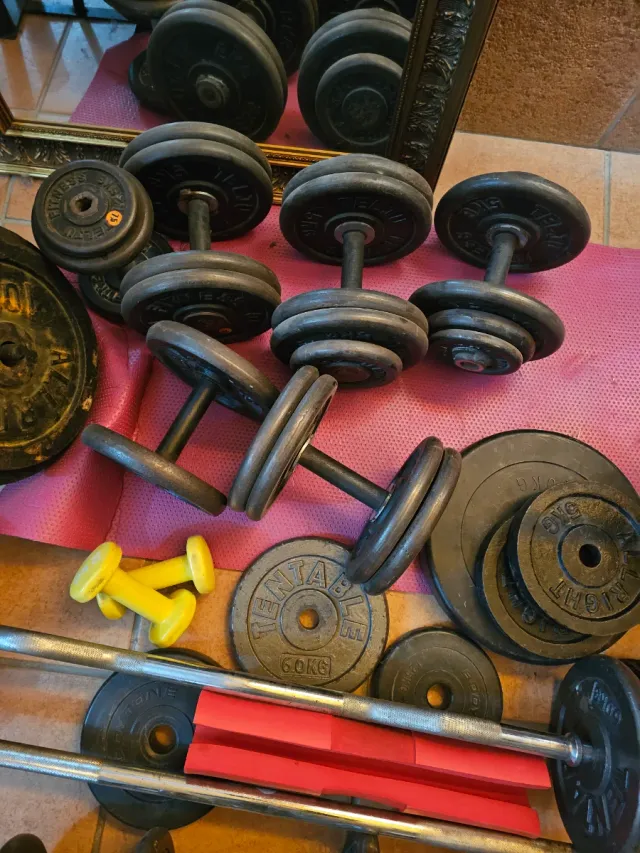 Mancuernas Ajustables 32kg y alguna mancuerna