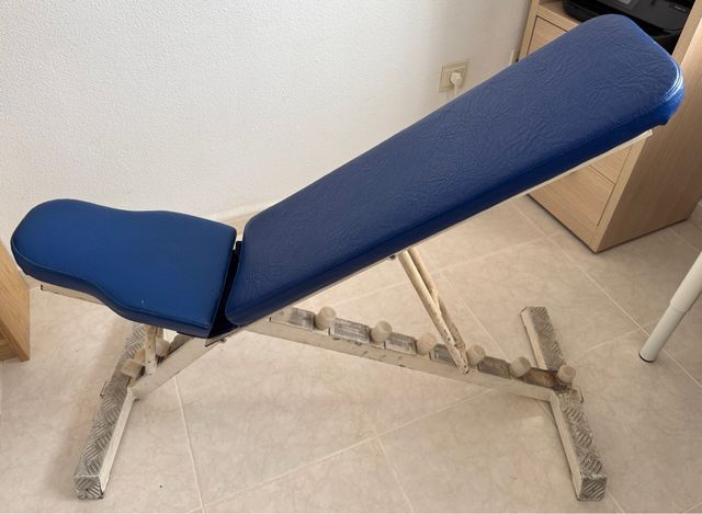 Banco de musculación profesional azul