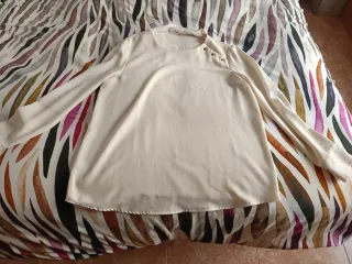 Camisa crema mujer manga larga