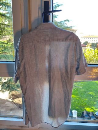 Camisa Tommy Hilfiger Gris Rayas Manga Corta Talla