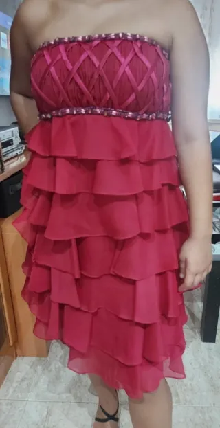 Vestido de fiesta rosa/rojo talla 36