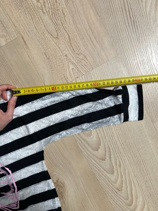 Camiseta rayas manga 3/4 con estampado rosa