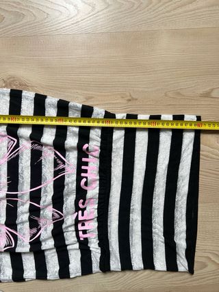 Camiseta rayas manga 3/4 con estampado rosa