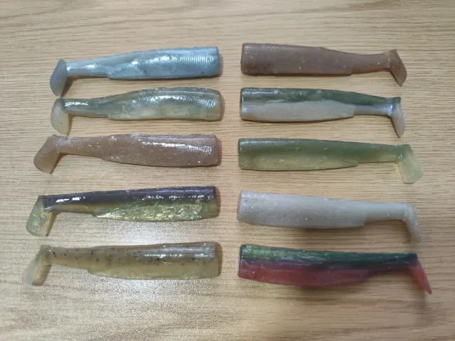 10 cuerpos señuelos Black vinilo pesca