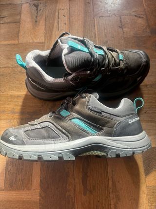 Zapatos senderismo Quechua 37 grises/turquesa