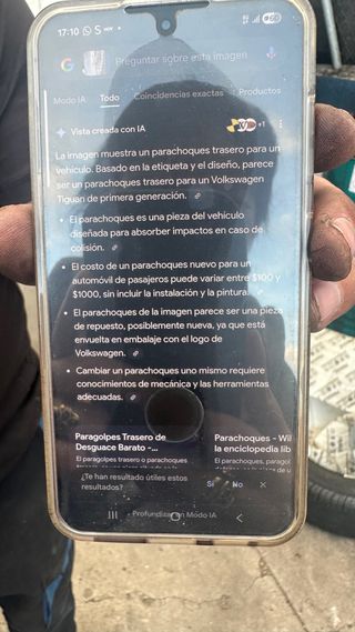 Parachoques delantero plateado