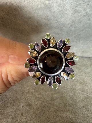 Anillo Plata Ley 925 Zirconia Multicolor