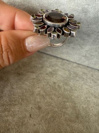 Anillo Plata Ley 925 Zirconia Multicolor