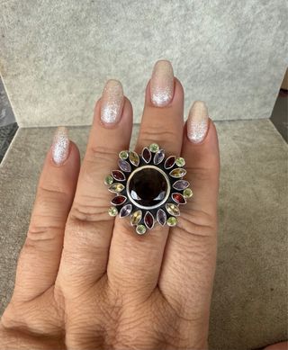 Anillo Plata Ley 925 Zirconia Multicolor