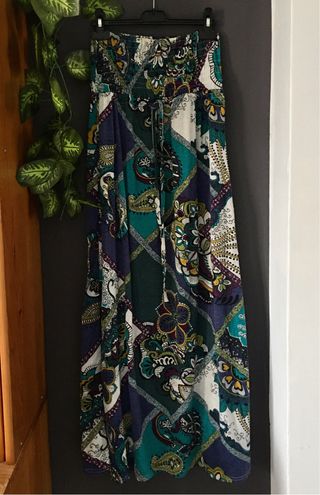 Vestido largo estampado boho y fular