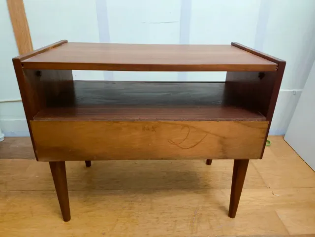 Mesita Noche Vintage Madera Años 70