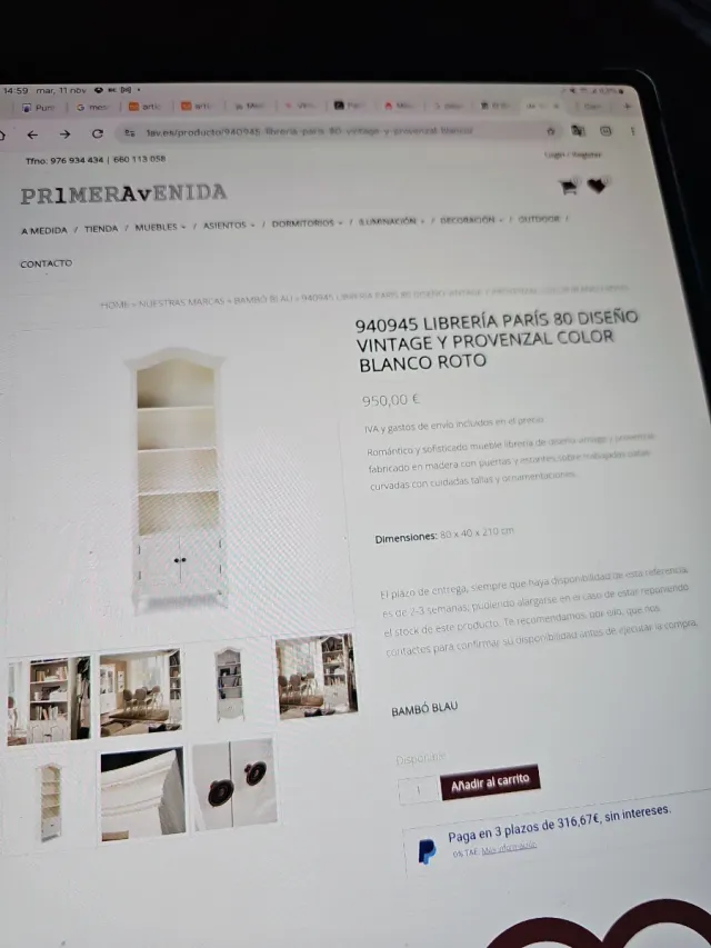 Librería París Vintage Provenzal Blanco