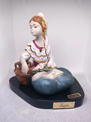 Figura Porcelana Fallera Regina Oro Ley