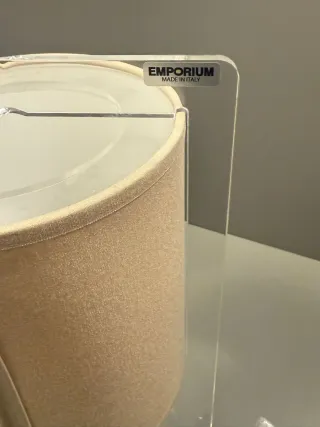Lampada da tavolo Emporium acrilico e tessuto