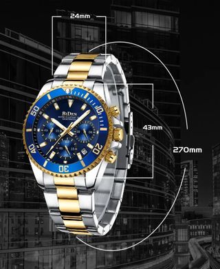 Reloj BIDEN Hombre Azul y Dorado