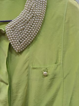 Blusa seda vintage S perlas Simorra