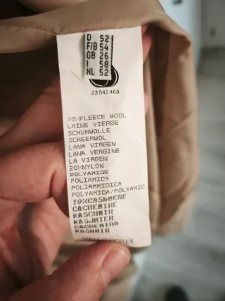 Abrigo Escada Lana Virgen Beige