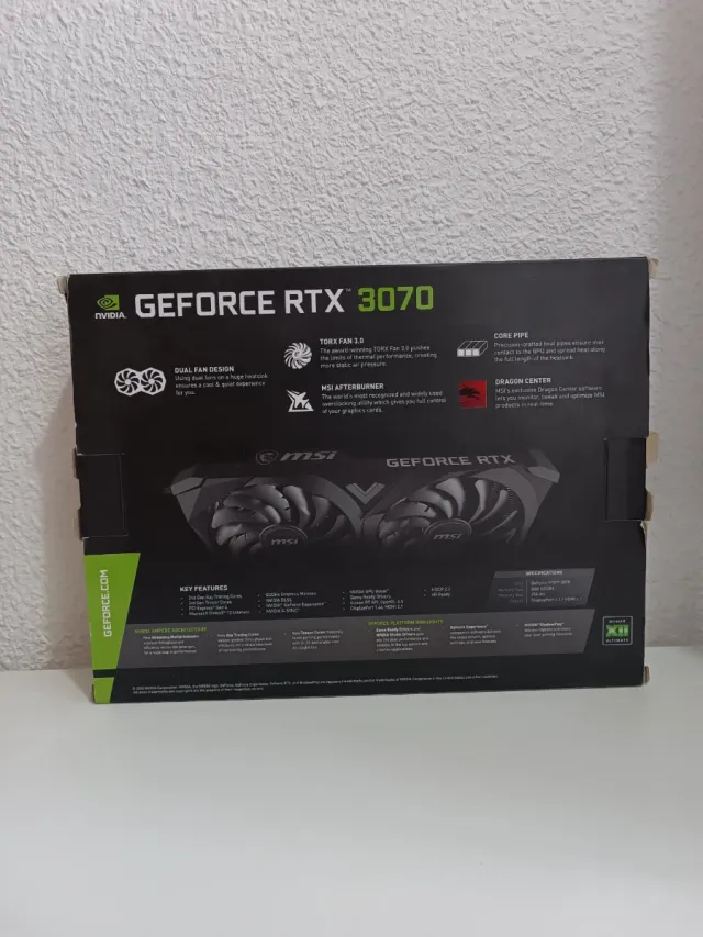 Caja MSI GEFORCE RTX 3070 VENTUS 2X OC