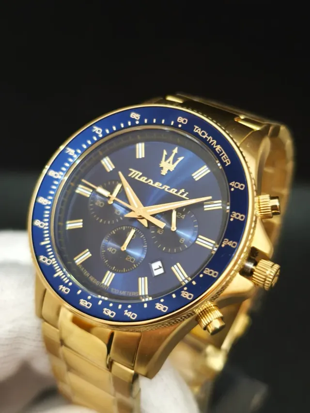 Reloj Maserati Sfida R8873640008 Acero Dorado Azul