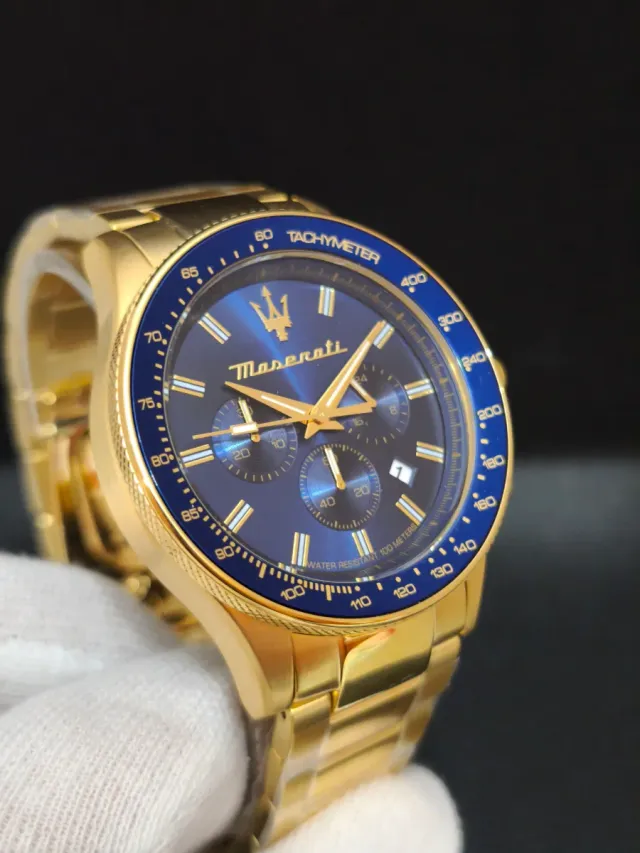 Reloj Maserati Sfida R8873640008 Acero Dorado Azul