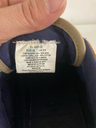 Zapatillas El Ganso Marrones, con rayas roja-azul