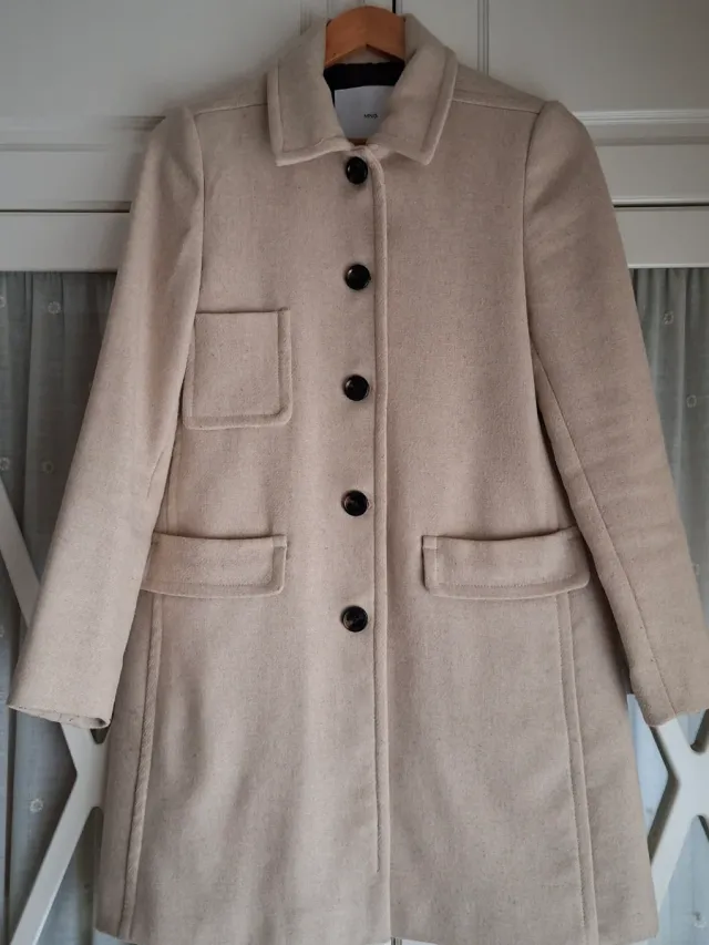 Abrigo Mango Beige Talla S