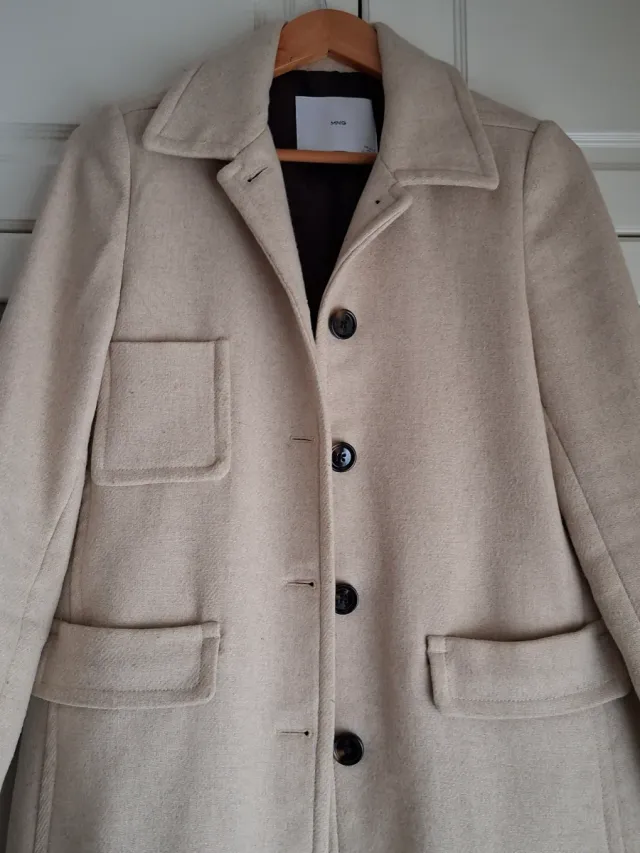 Abrigo Mango Beige Talla S