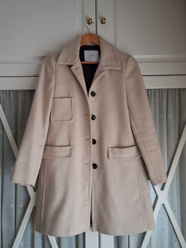 Abrigo Mango Beige Talla S