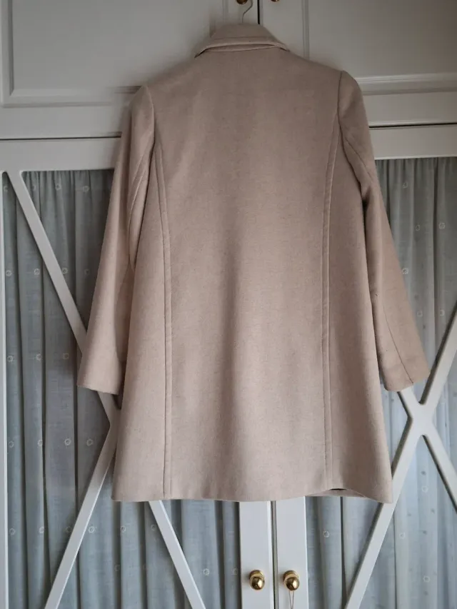 Abrigo Mango Beige Talla S