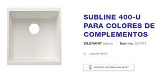 Fregadero Blanco Subline 400-U SILGRANIT