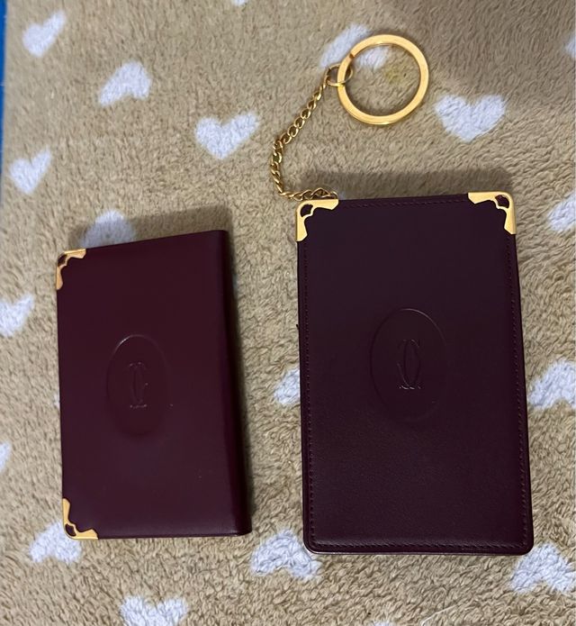 Porta sigarette Cartier in pelle bordeaux