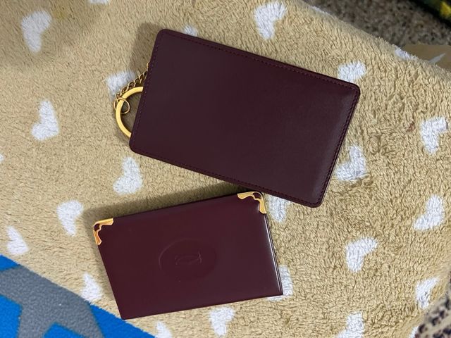 Porta sigarette Cartier in pelle bordeaux