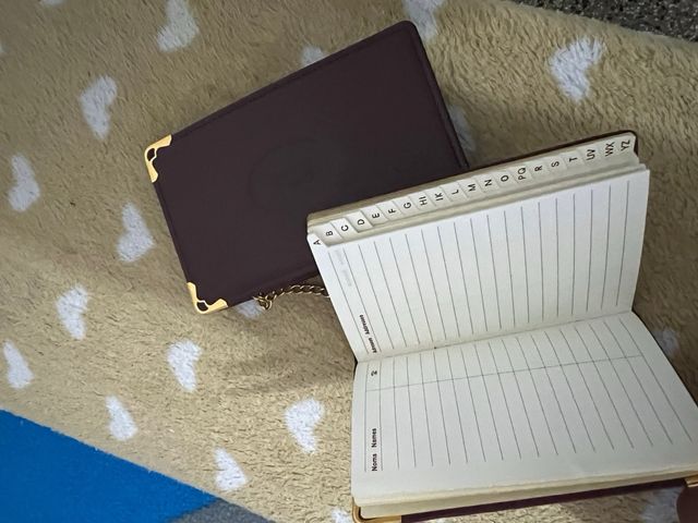 Porta sigarette Cartier in pelle bordeaux