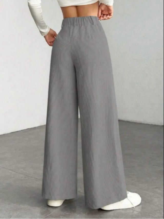 Pantalón pana cintura alta pierna ancha