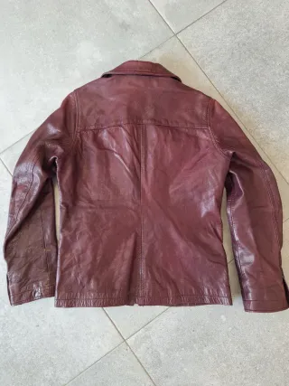 Chaqueta Cuero Vintage Mujer XL Cazadora Biker