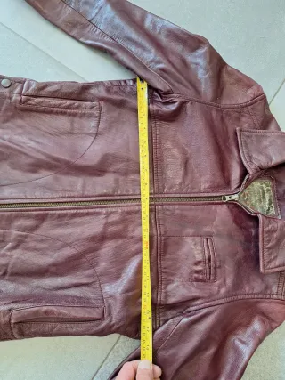 Chaqueta Cuero Vintage Mujer XL Cazadora Biker