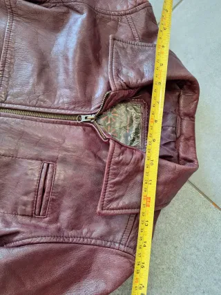 Chaqueta Cuero Vintage Mujer XL Cazadora Biker