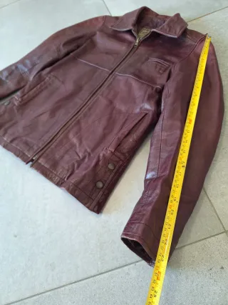 Chaqueta Cuero Vintage Mujer XL Cazadora Biker