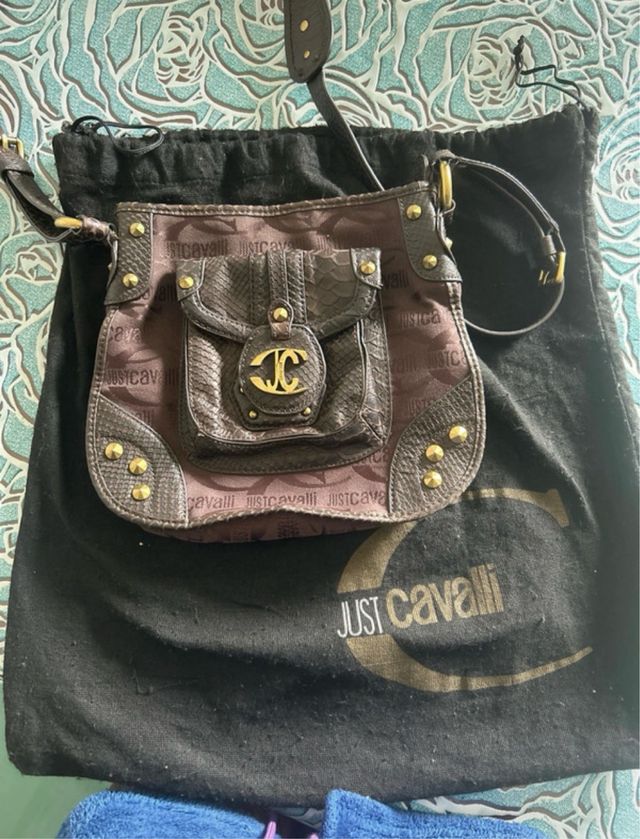 Borsa Just Cavalli marrone e oro
