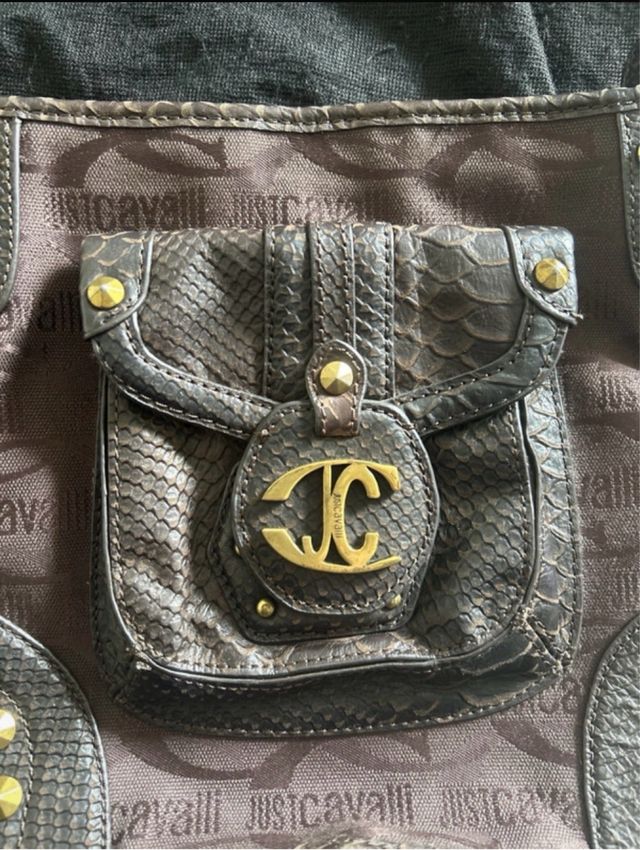 Borsa Just Cavalli marrone e oro