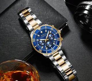 Reloj Biden Hombre Azul y Dorado