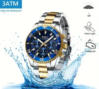 Reloj Biden Hombre Azul y Dorado