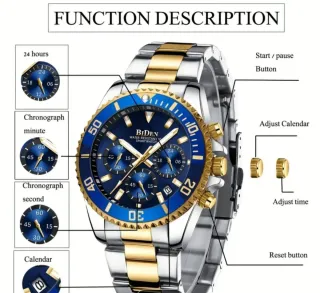 Reloj Biden Hombre Azul y Dorado
