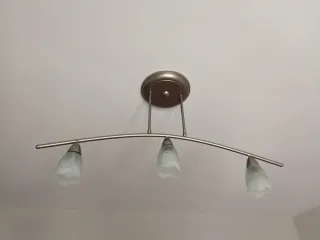 Lámpara de techo 3 luces cristal metal