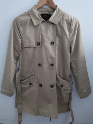 Gabardina Zara Beige Oscura/Camel