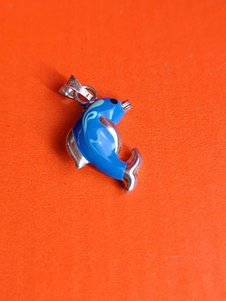 Prata Pendente Golfinho Azul