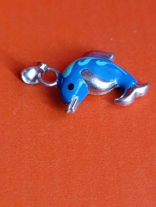 Prata Pendente Golfinho Azul