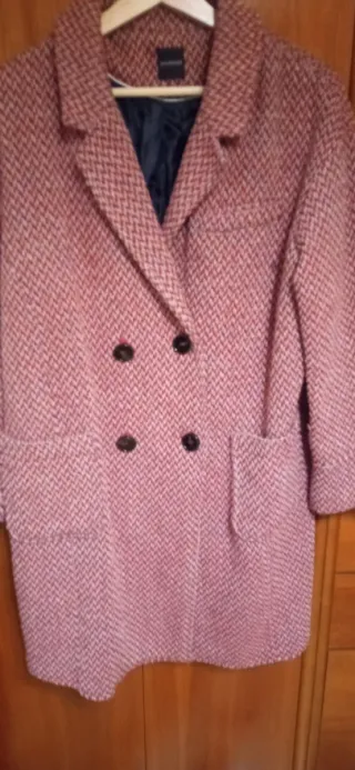 Abrigo Promod oversize rojo/rosa T.36