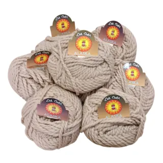 Lote 20 ovillos lana gruesa beige Alaska