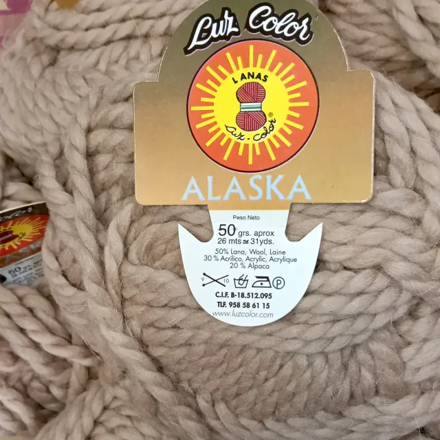 Lote 20 ovillos lana gruesa beige Alaska